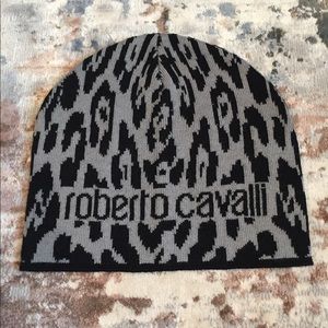 Roberto Cavalli Printed Wool Blend Beanie